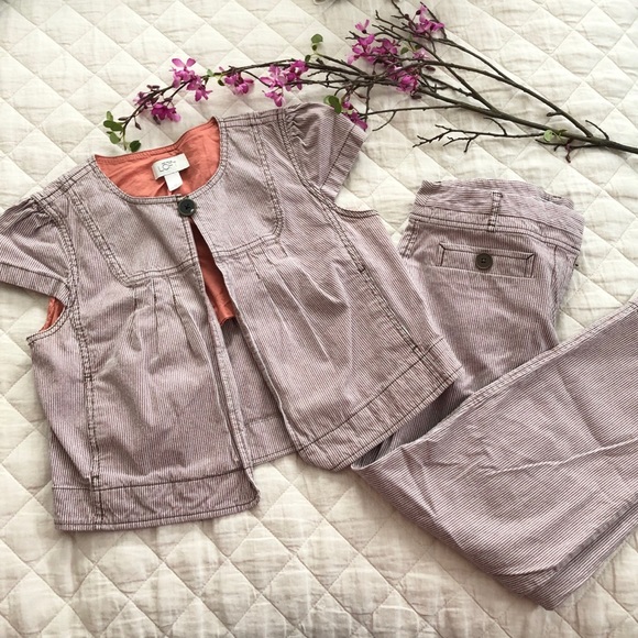LOFT Other - Loft Pin-Stripe Jacket Pant Set